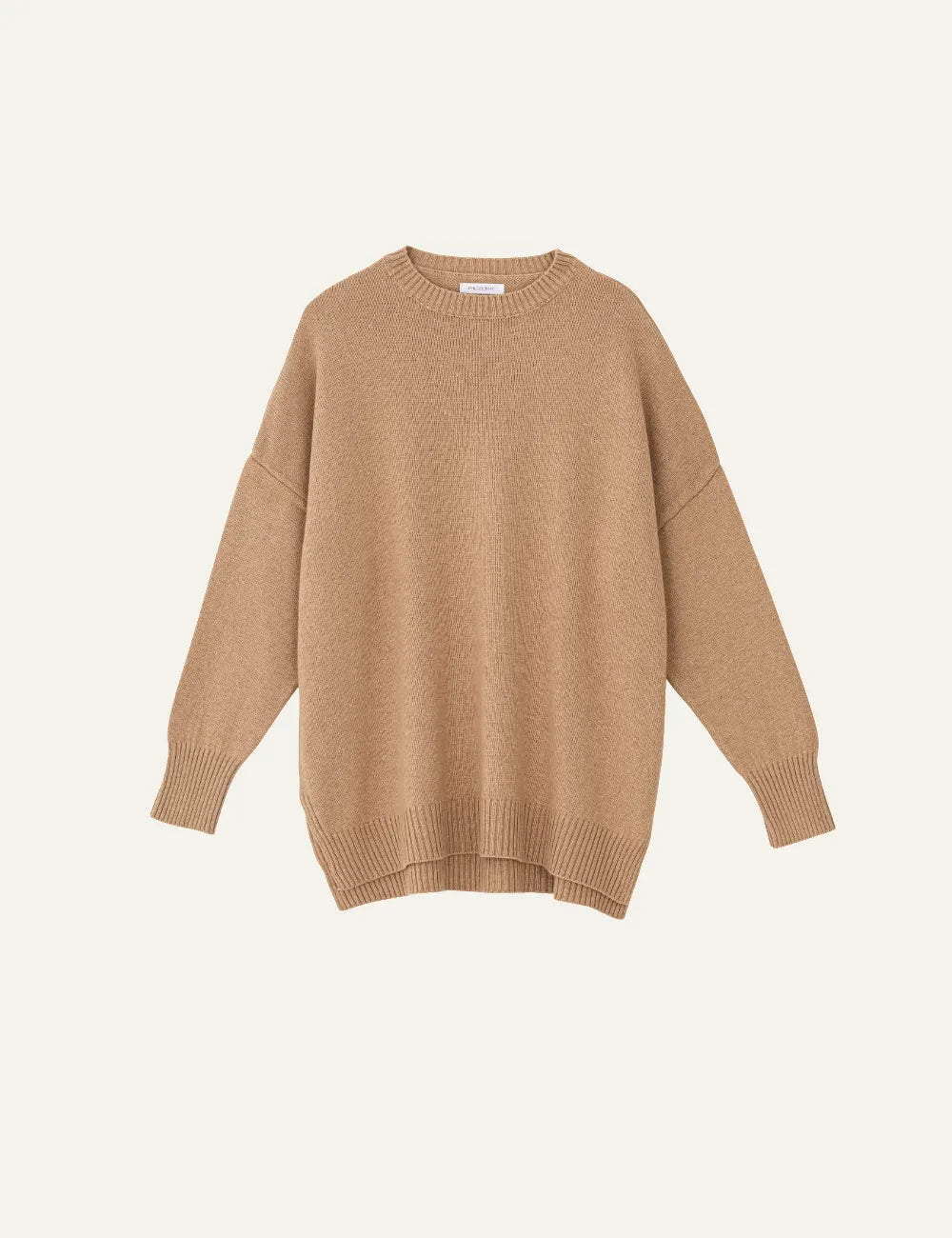 PHILOSOPHY ROUND NECK LONG SWEATER CAMEL