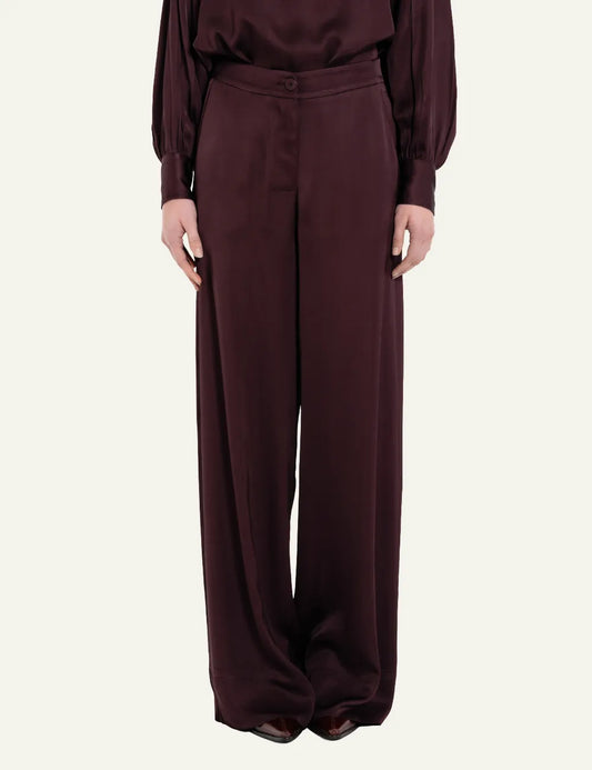 PHILOSOPHY WIDE LEG PANTS DARK BORDEAUX