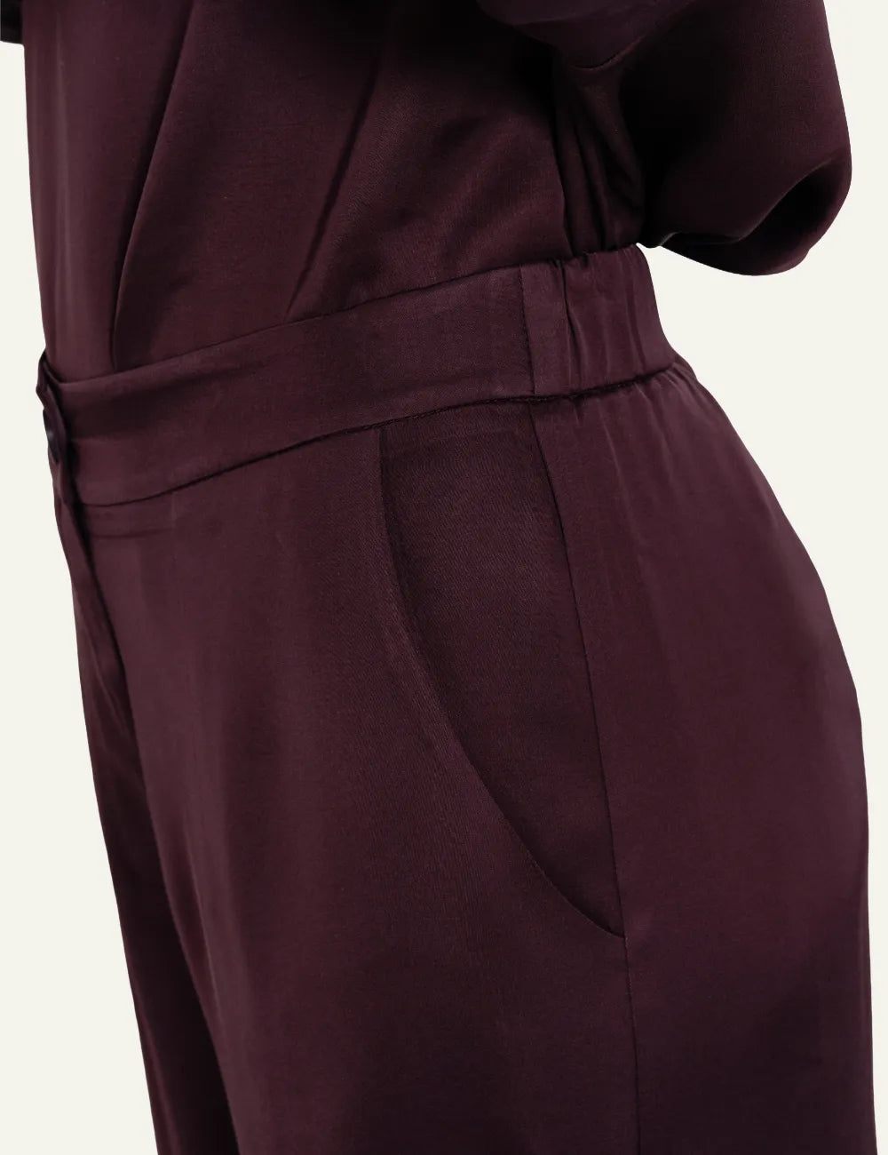 PHILOSOPHY WIDE LEG PANTS DARK BORDEAUX
