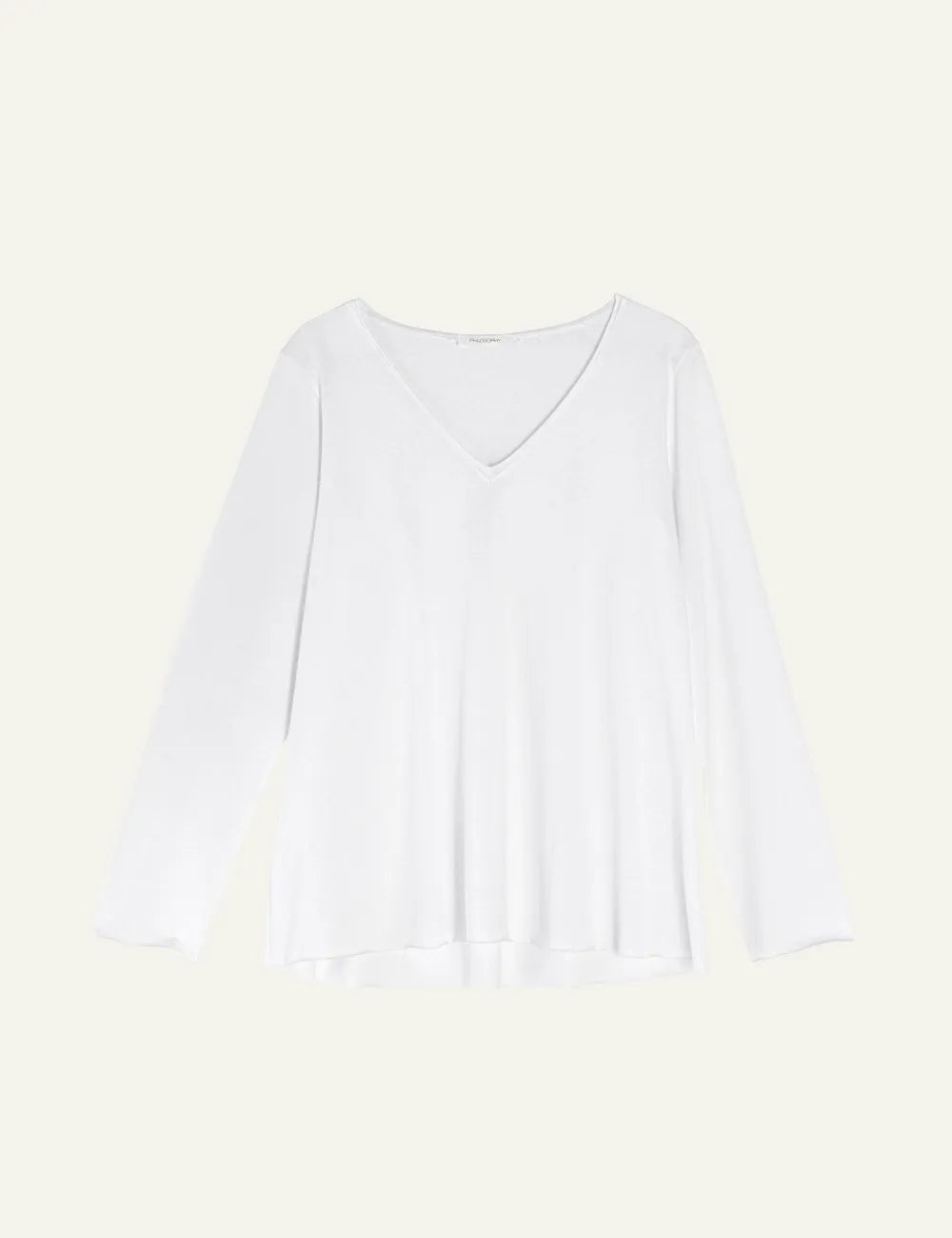 PHILOSOPHY V NECK LONG SLEEVE TOP WHITE
