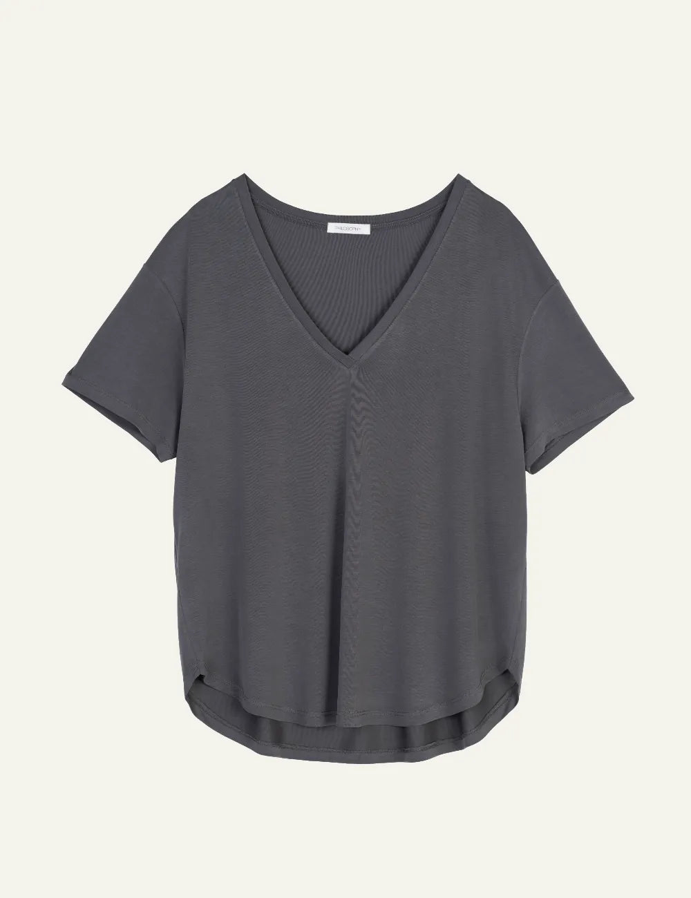 PHILOSOPHY V NECK TOP ANTHRACITE
