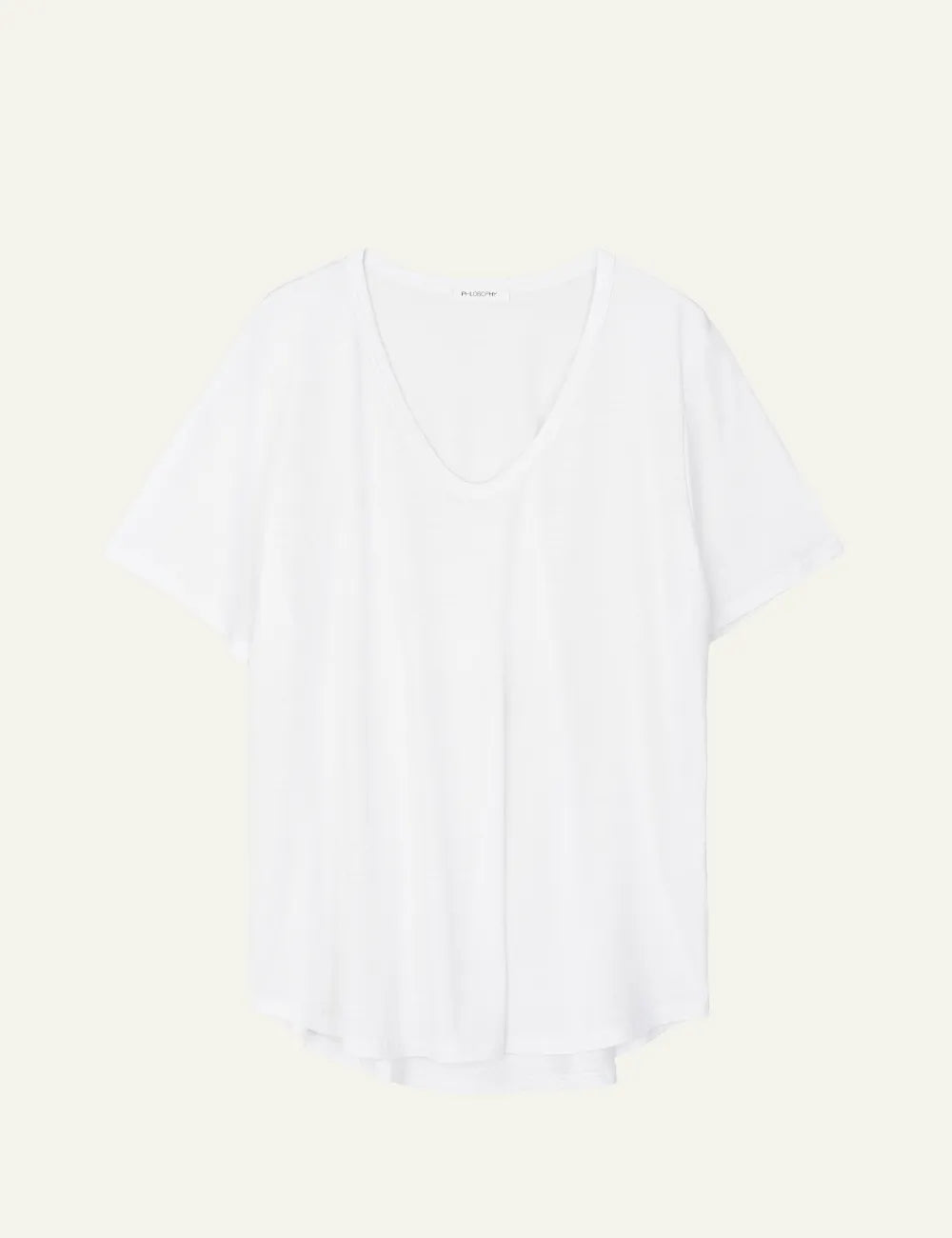PHILOSOPHY OVERSIZED V NECK T-SHIRT WHITE