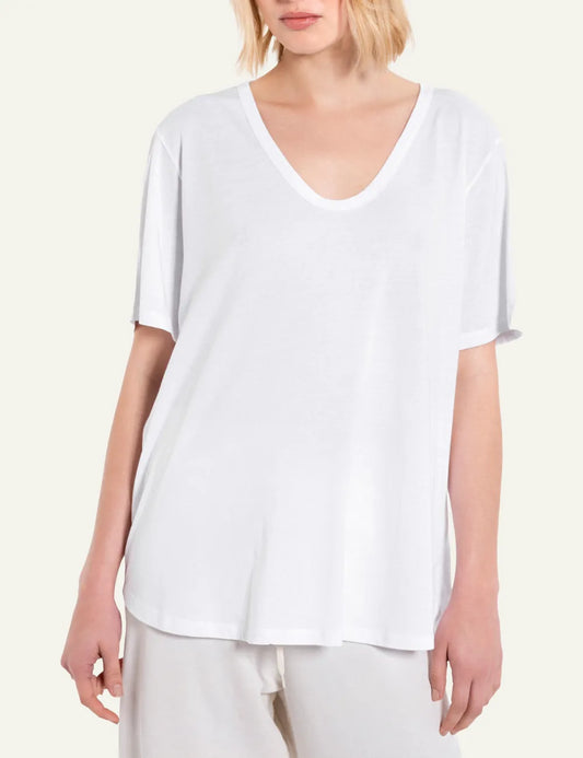 PHILOSOPHY OVERSIZED V NECK T-SHIRT WHITE