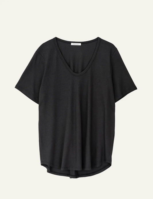 PHILOSOPHY OVERSIZED V NECK T-SHIRT GRAPHITE