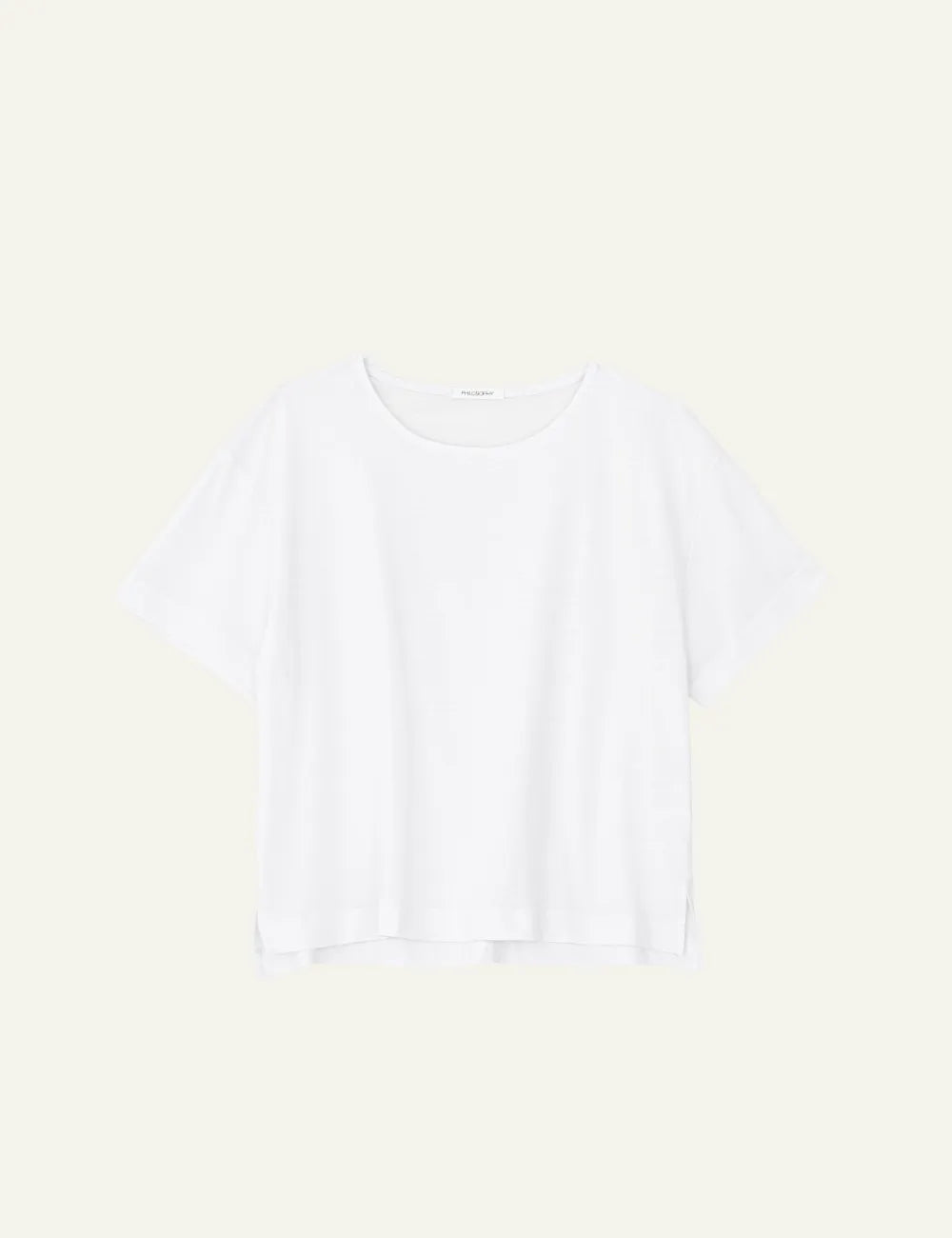 PHILOSOPHY CROPPED T-SHIRT WHITE