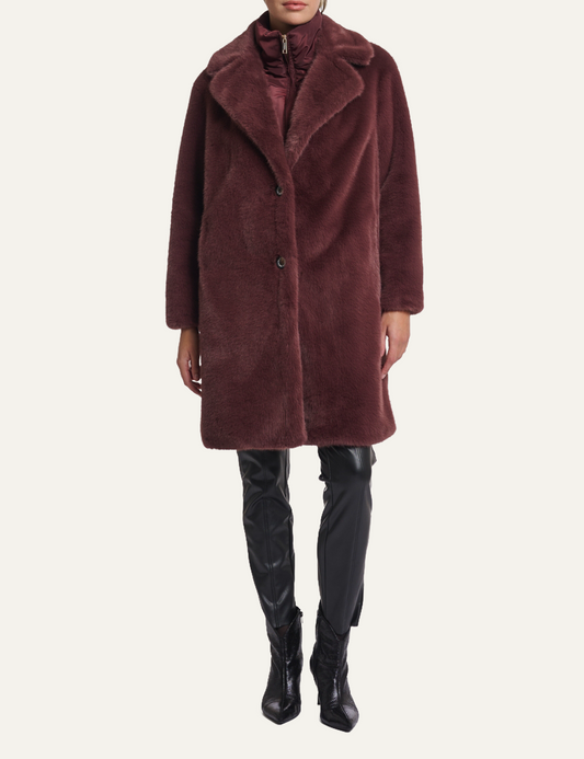 RINO PELLE GEESJE COAT CHOCOLATE BEAN