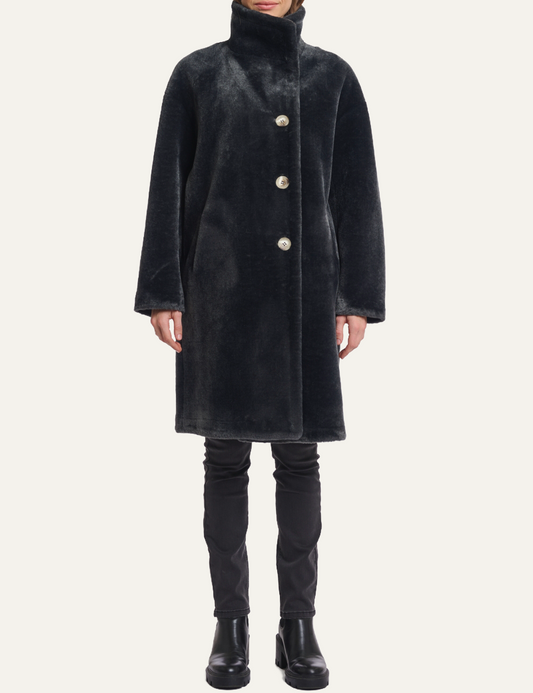 RINO PELLE CILOU COAT DEEP IRON