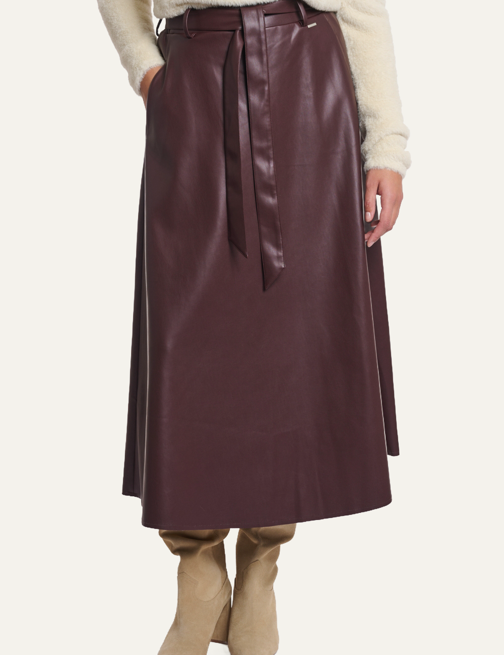 RINO PELLE CHELSEA SKIRT CHOCOLATE BEAN