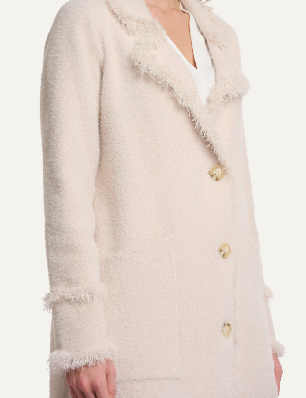 RINO PELLE CATENA CARDIGAN PALE