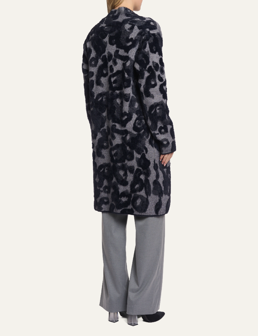 RINO PELLE NEGIEN CARDIGAN GREY BACK LEO