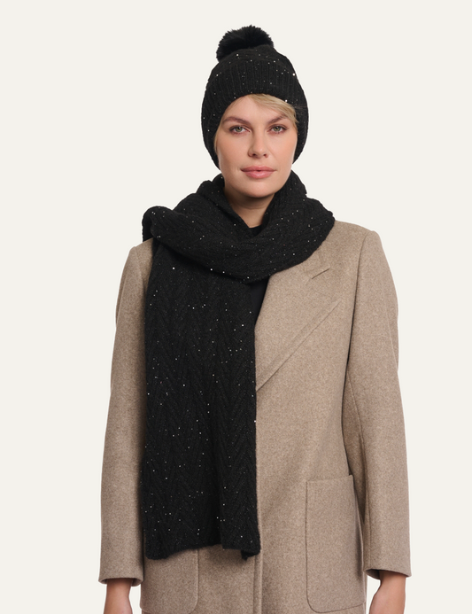 RINO PELLE LIVA SCARF LIGHT BLACK
