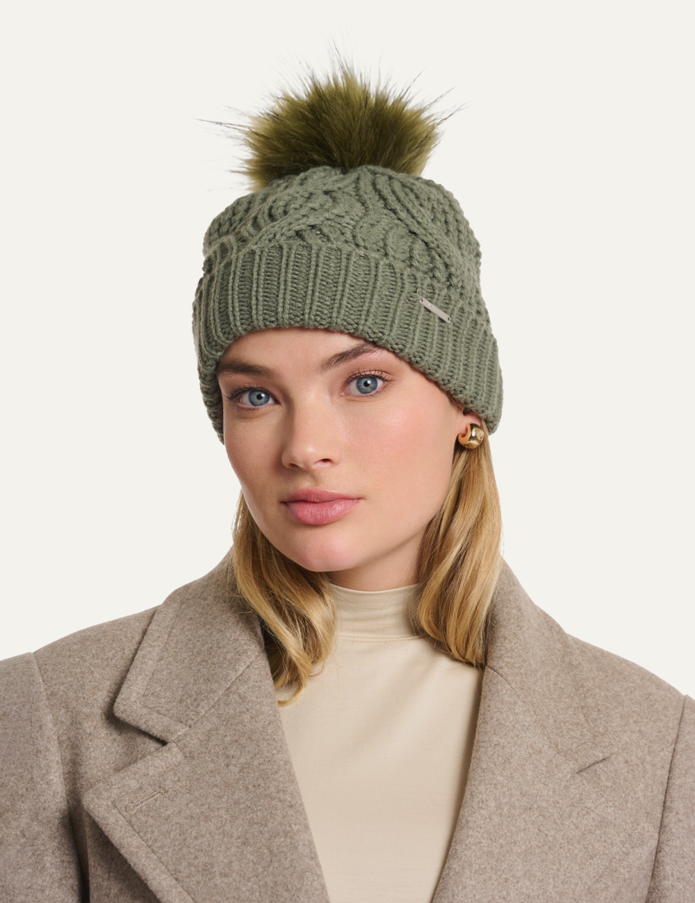RINO PELLE KEVINA BEANIE GREEN ASH