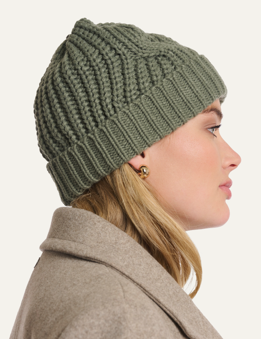 RINO PELLE KEVINA BEANIE GREEN ASH