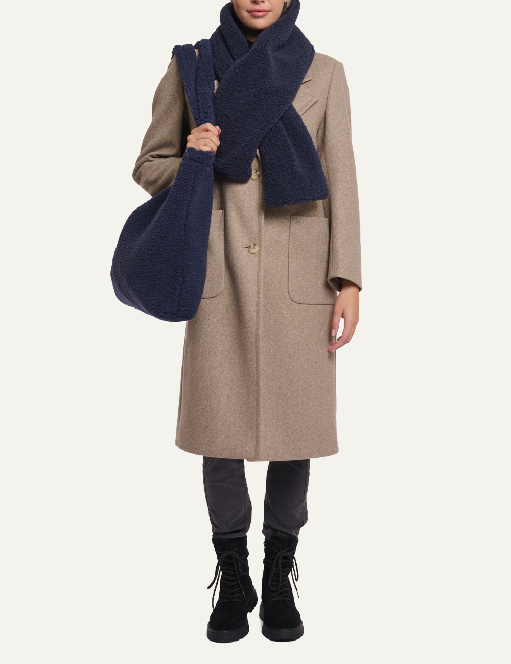 RINO PELLE ASHO SCARF NIGHT GREY