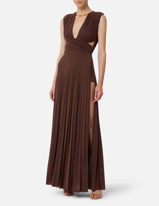 Elizabetta Franchi Red Carpet lurex jersey dress