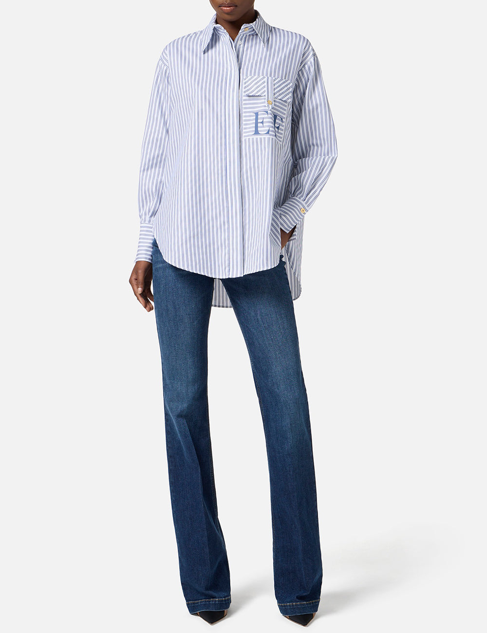 Elizabetta Franchi Cotton striped poplin shirt