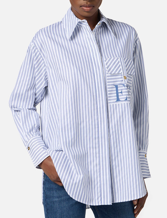 Elizabetta Franchi Cotton striped poplin shirt
