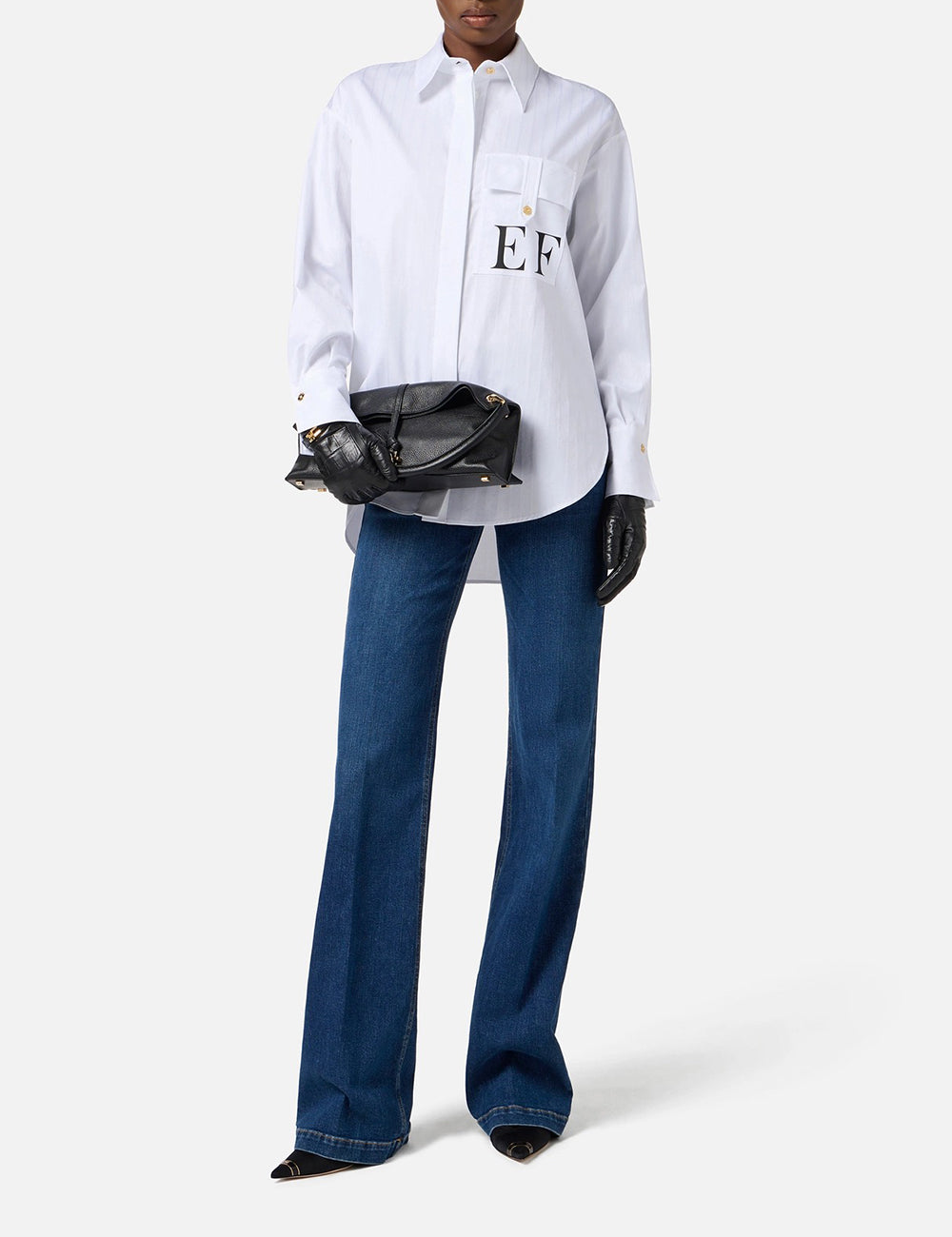 Elizabetta Franchi Cotton striped poplin shirt