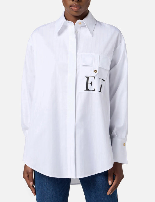 Elizabetta Franchi Cotton striped poplin shirt