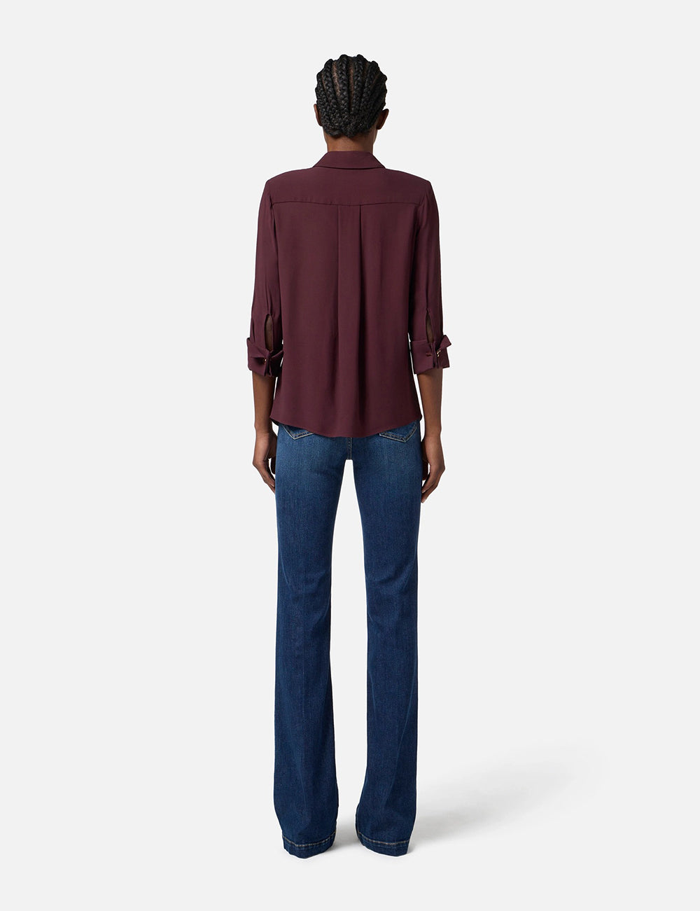 Elizabetta Franchi Blouse in viscose Georgette fabric merlot