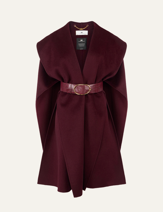 ELISABETTA FRANCHI Cape in double wool cloth