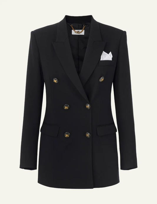 ELISABETTA FRANCHI Jacket in cotton gabardine fabric with breast pocket