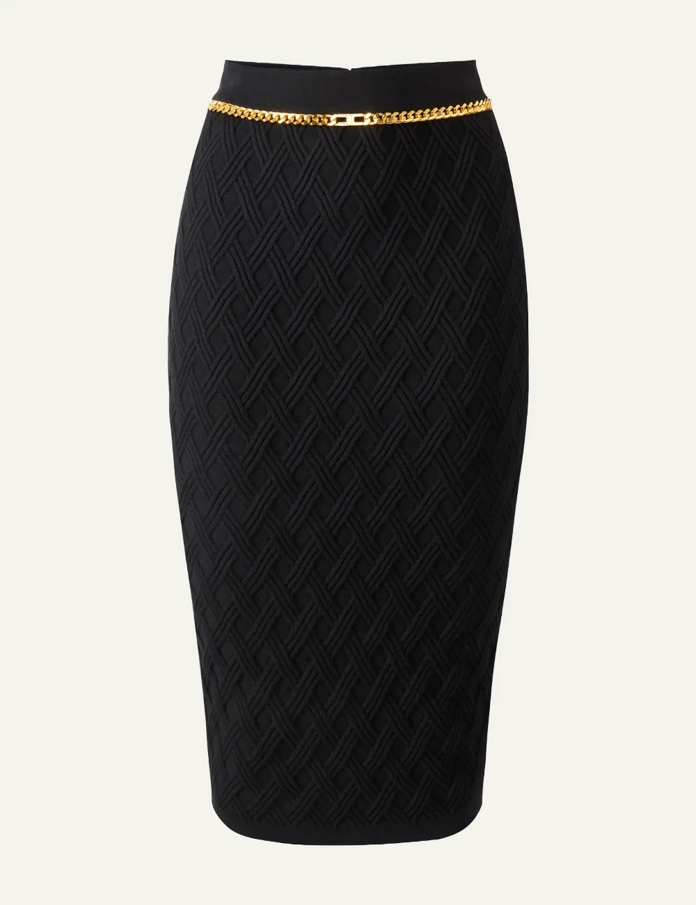 ELISABETTA FRANCHI Skirt in knit fabric with diamonds and jewel details