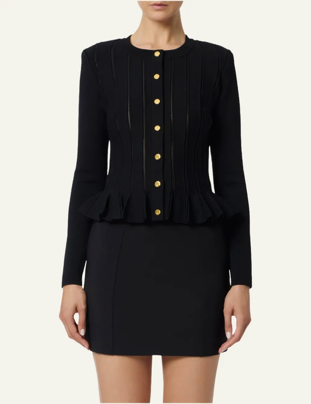ELISABETTA FRANCHI Knit jacket with openwork details