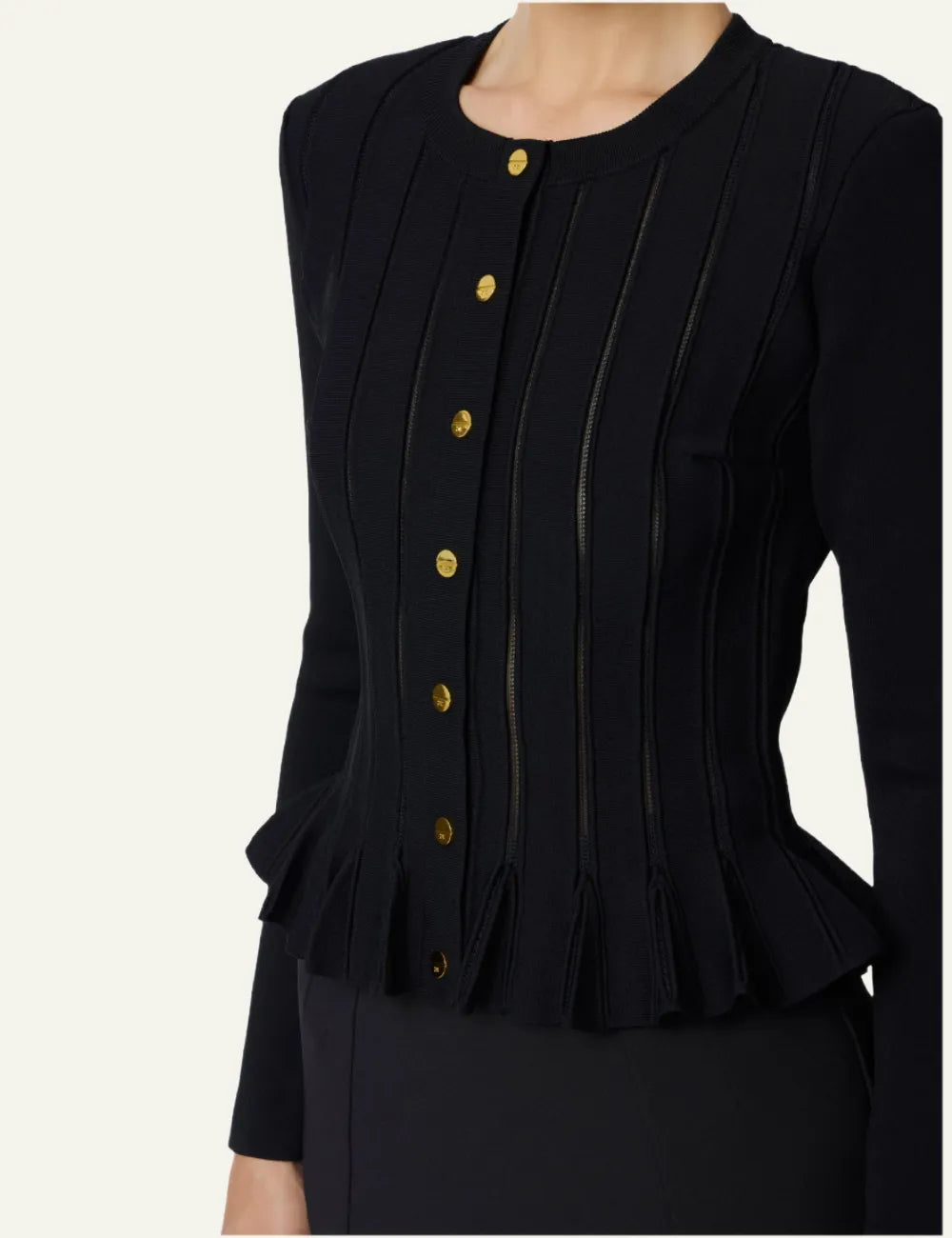 ELISABETTA FRANCHI Knit jacket with openwork details