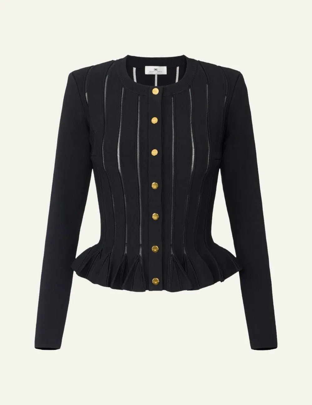 ELISABETTA FRANCHI Knit jacket with openwork details