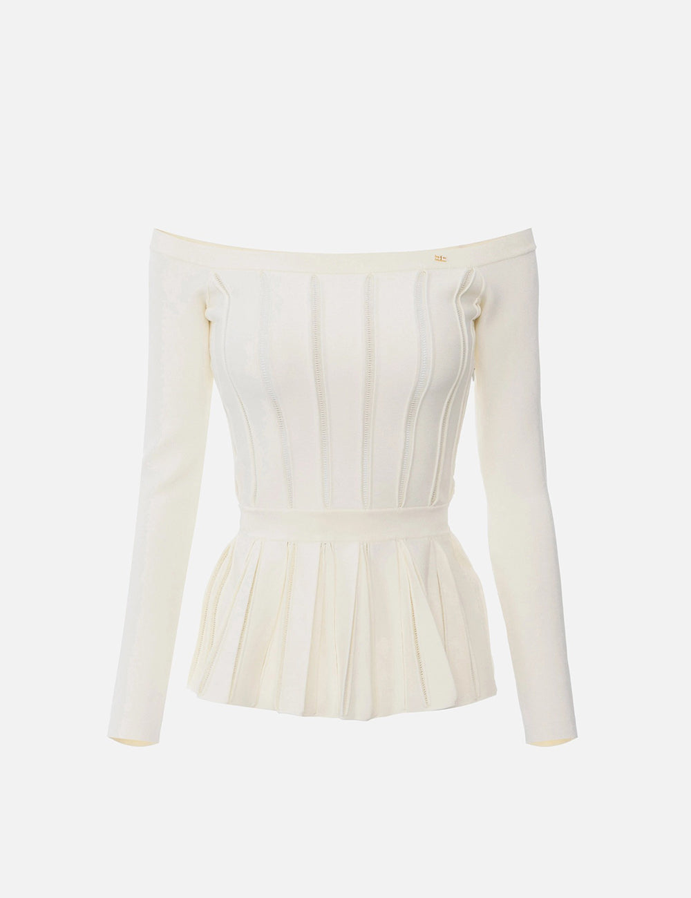 ELISABETTA FRANCHI Viscose knit top with peplum