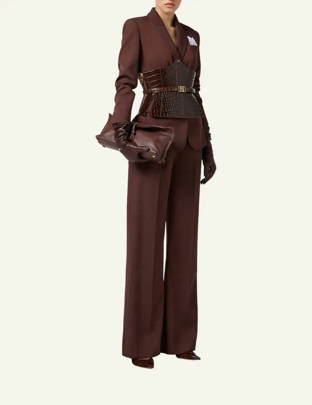 ELISABETTA FRANCHI Cotton gabardine trousers