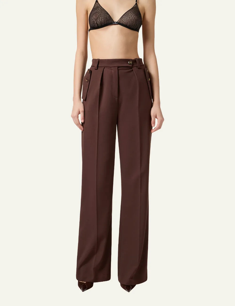 ELISABETTA FRANCHI Cotton gabardine trousers