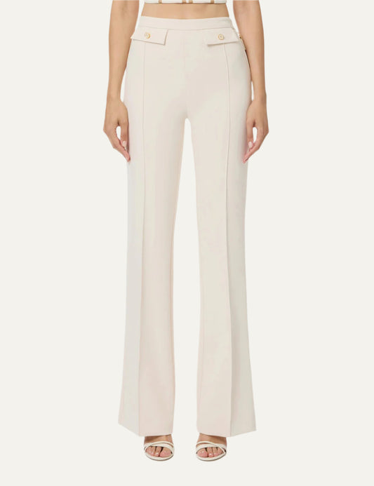 ELISABETTA FRANCHI Double crêpe trousers milk