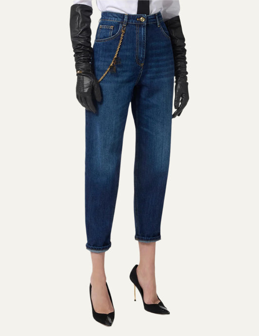 ELISABETTA FRANCHI Jeans with jewel chain