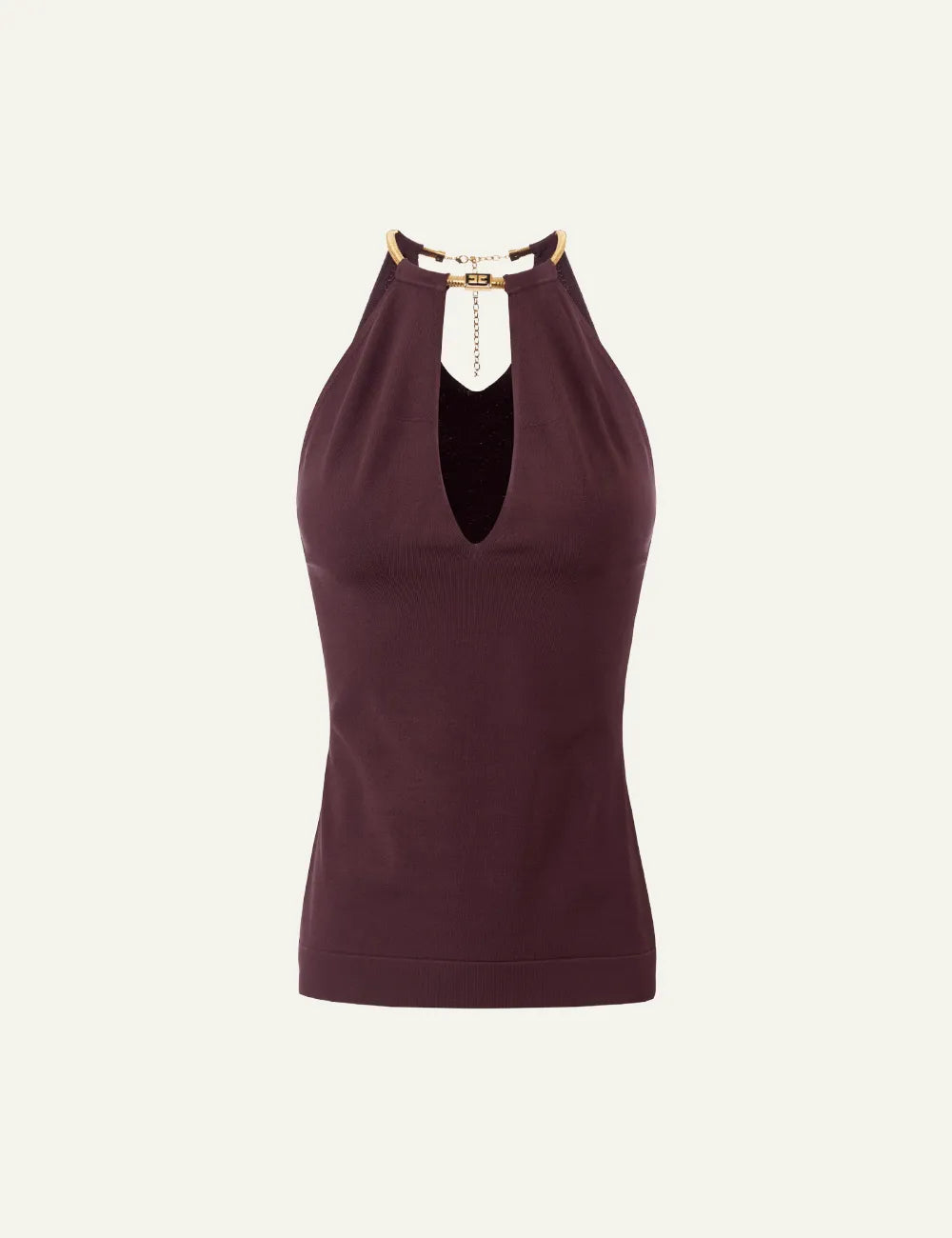 ELISABETTA FRANCHI Knit top with jewel snake