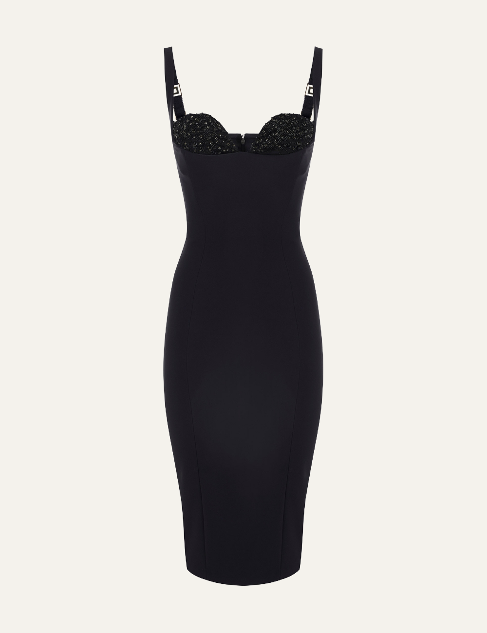 ELISABETTA FRANCHI Dress in lightweight crêpe fabric with crystals