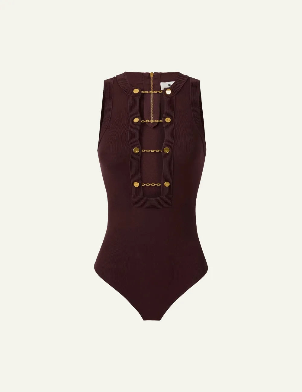 ELISABETTA FRANCHI Viscose knit bodysuit with jewel cufflinks