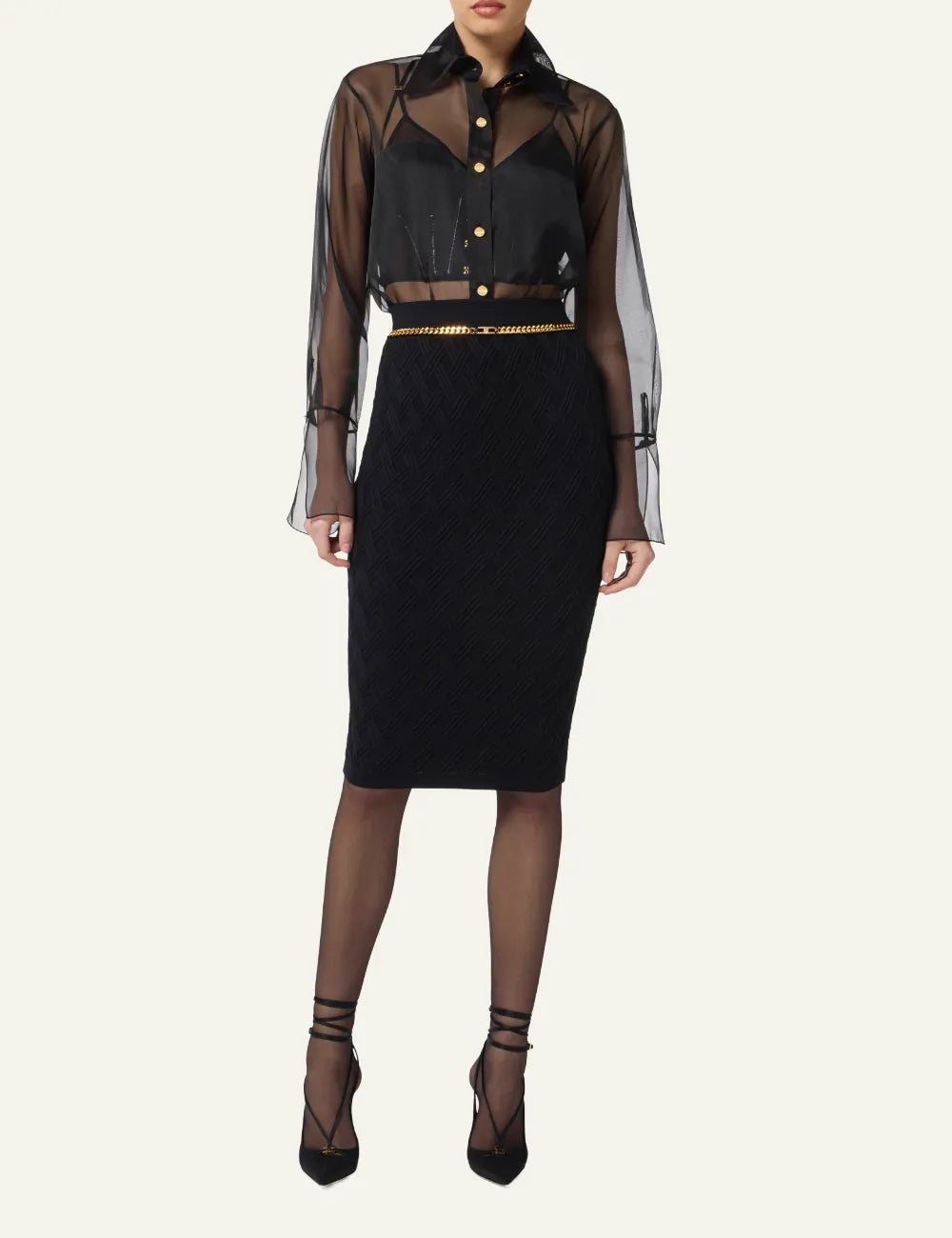 ELISABETTA FRANCHI Blouse in organza fabric