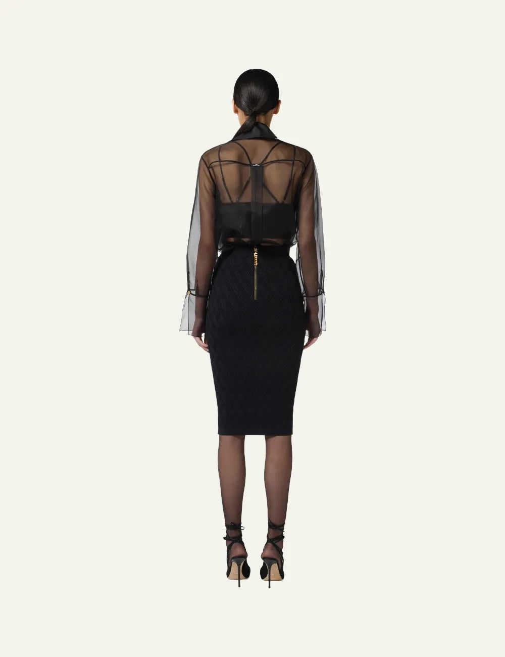 ELISABETTA FRANCHI Blouse in organza fabric