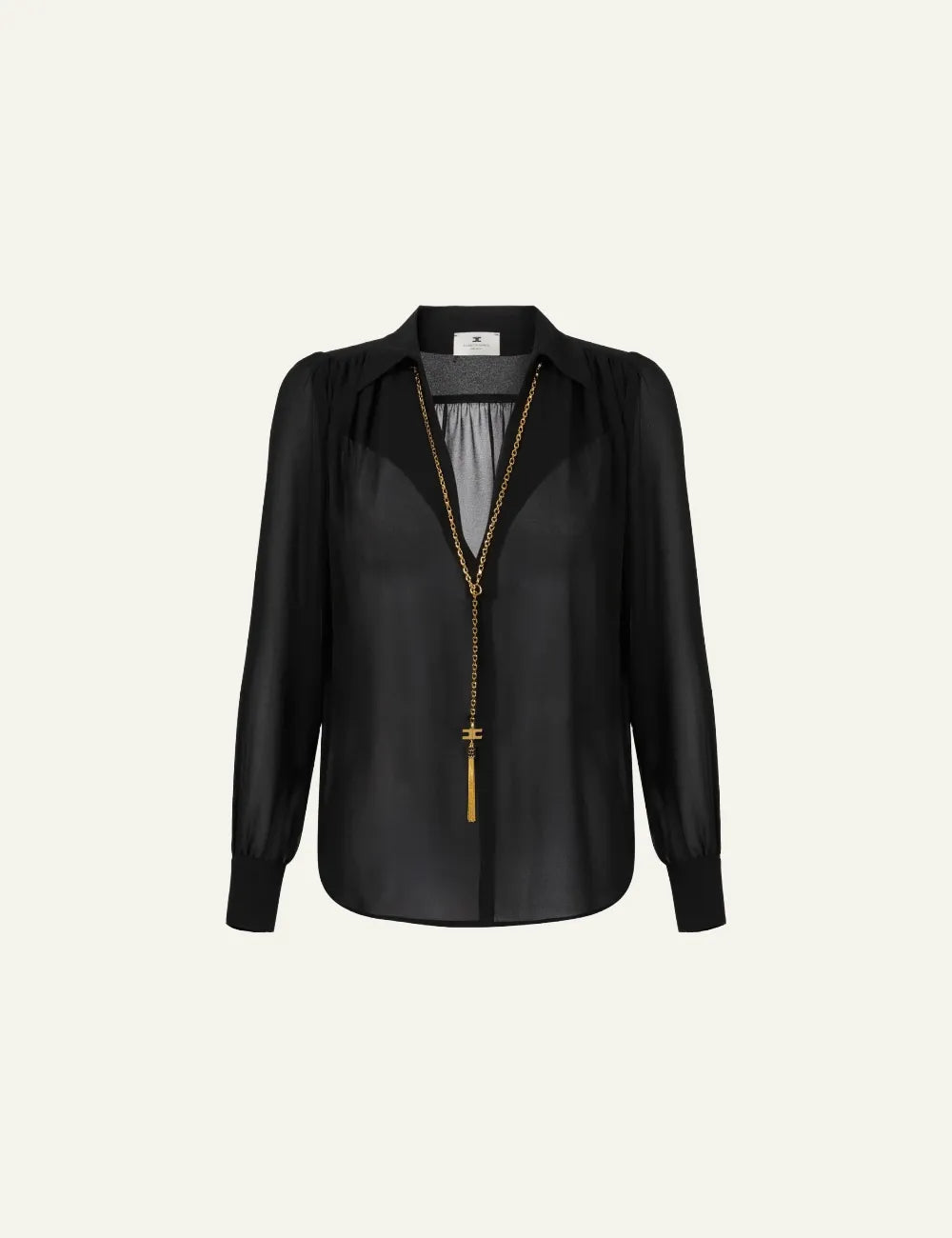 ELISABETTA FRANCHI Blouse in georgette fabric with necklace