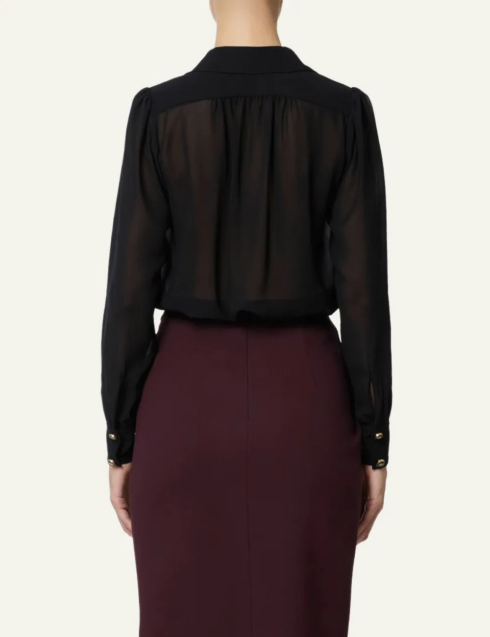 ELISABETTA FRANCHI Blouse in georgette fabric with necklace