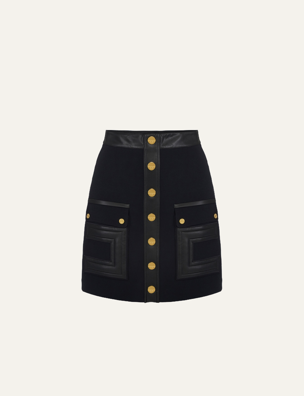 ELISABETTA FRANCHI Mini skirt in double-layer crêpe fabric with logo details