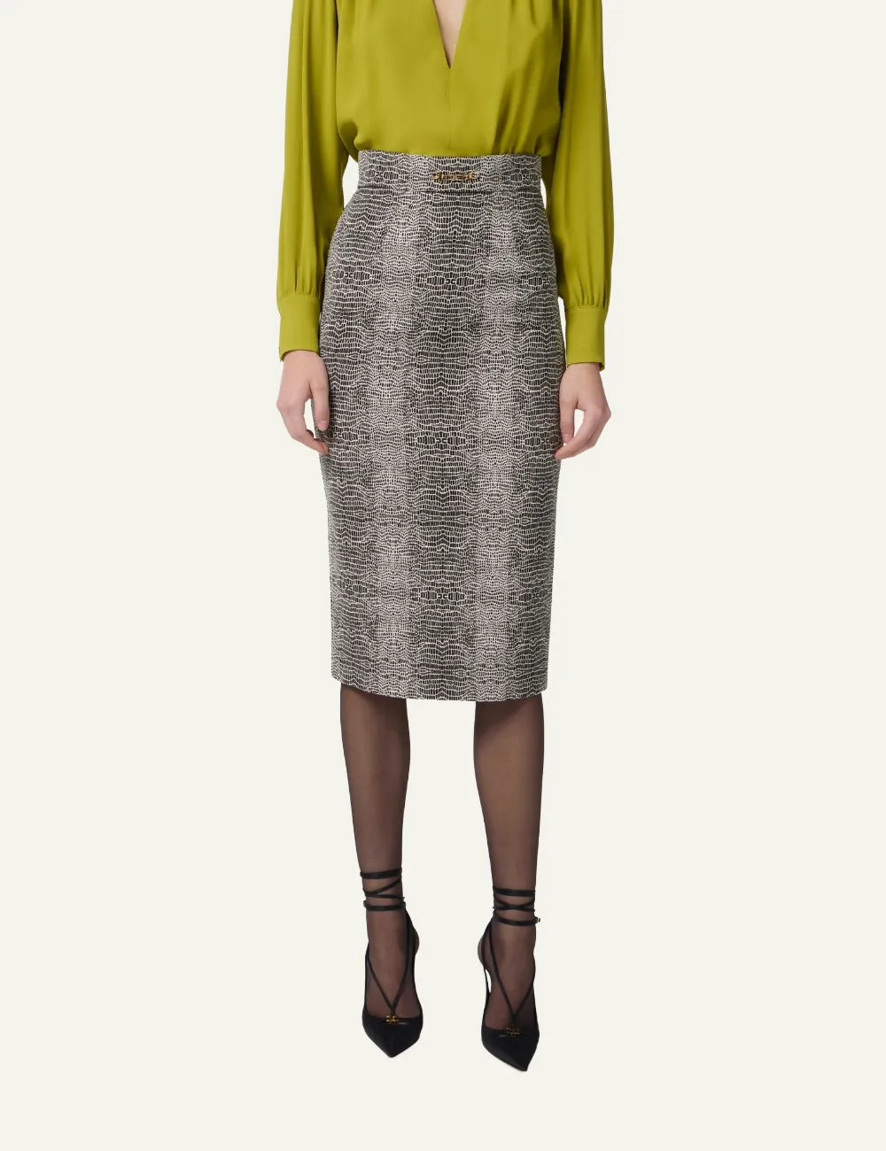 ELISABETTA FRANCHI Skirt in viscose fabric with python print