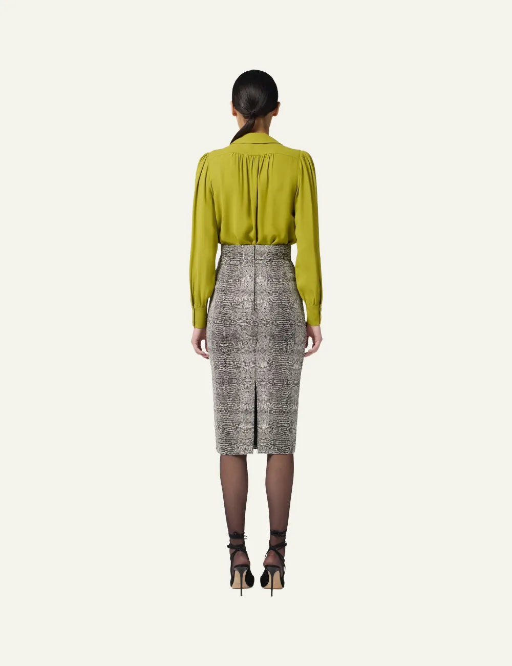 ELISABETTA FRANCHI Skirt in viscose fabric with python print