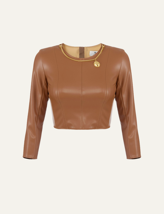ELISABETTA FRANCHI Top with necklace and charm