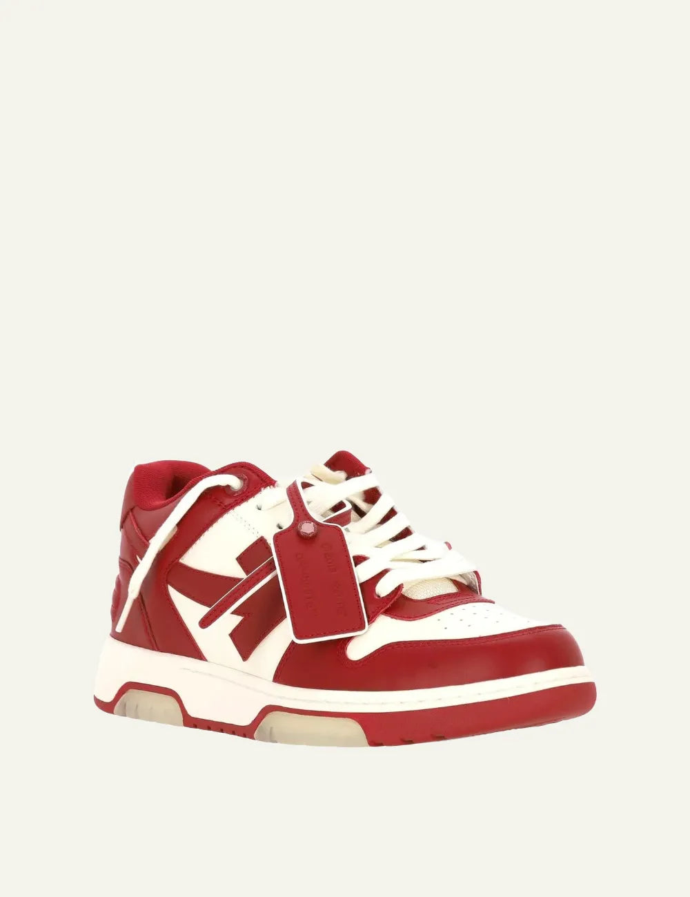 OFF WHITE OUT OF OFFICE CALF LEATHER CORAL RED