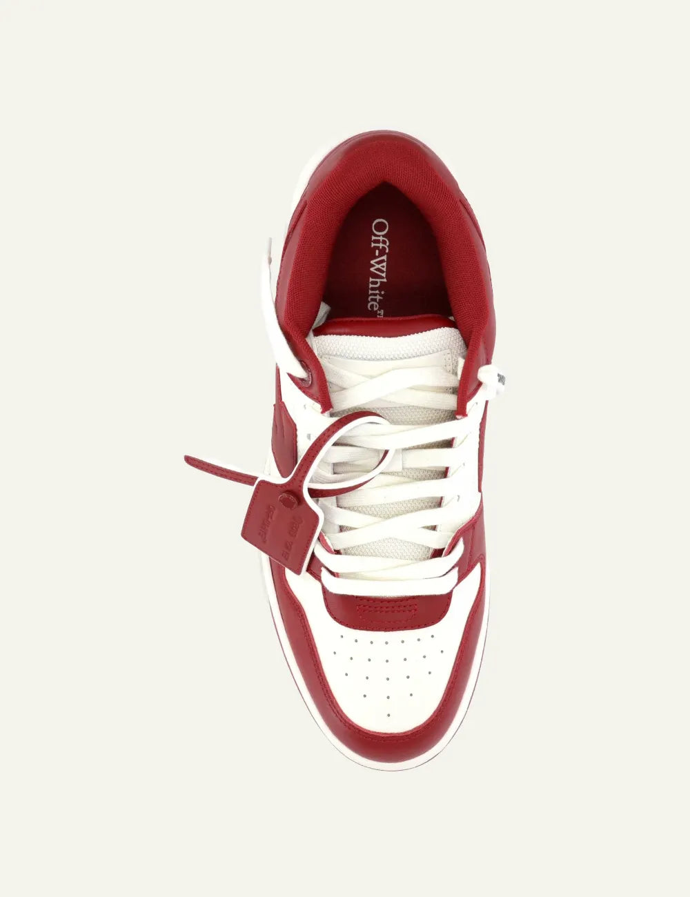 OFF WHITE OUT OF OFFICE CALF LEATHER CORAL RED