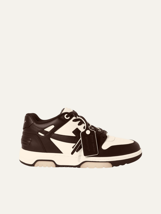 OFF WHITE OUT OF OFFICE CALF LEATHER SNEAKER CHOCOLATE/CREAM