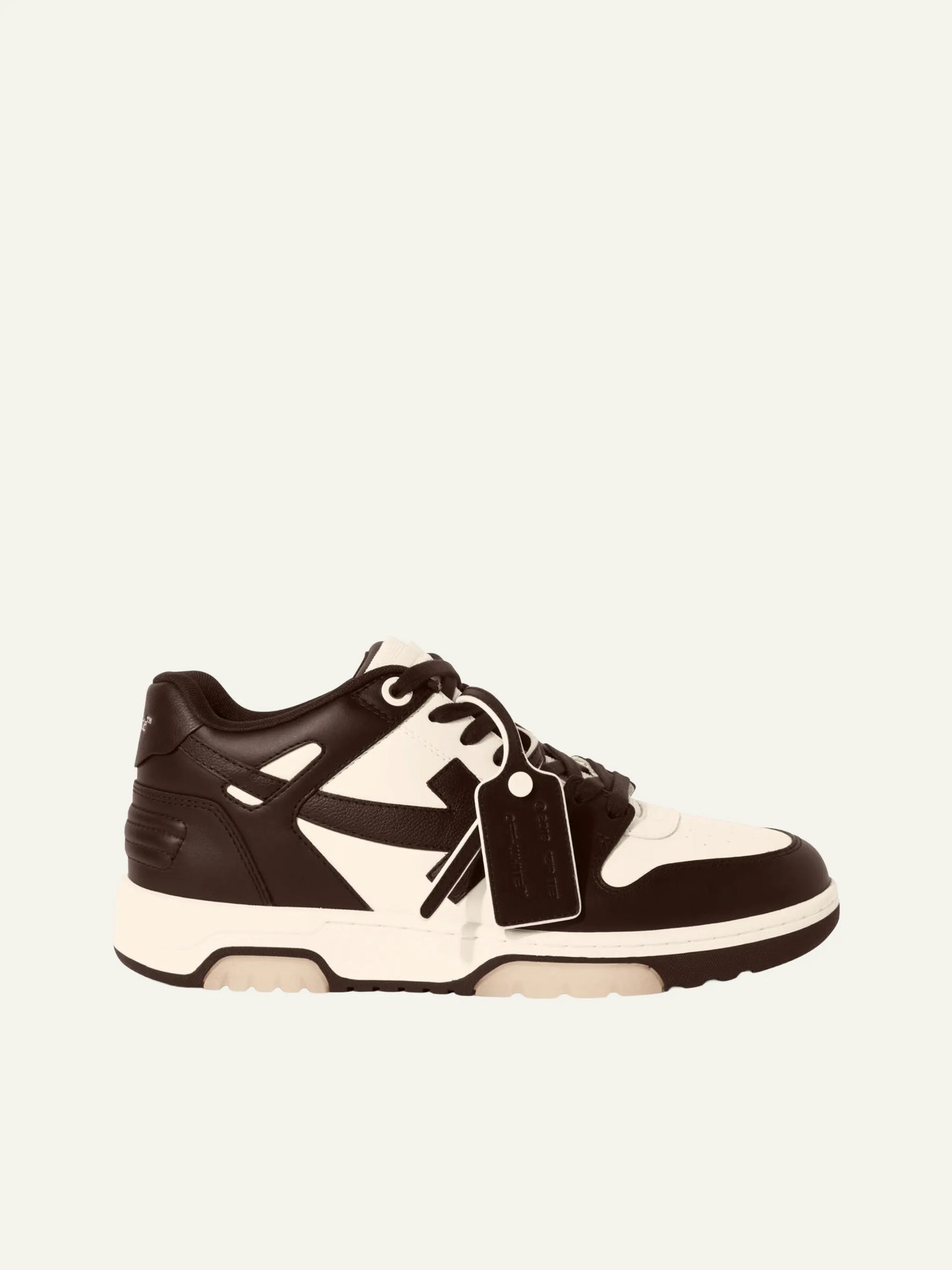 OFF WHITE OUT OF OFFICE CALF LEATHER SNEAKER CHOCOLATE/CREAM